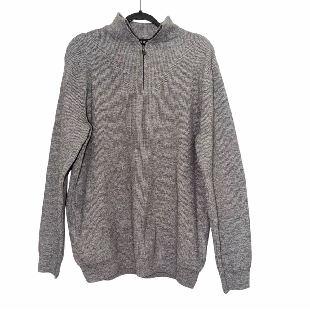 Mens XXL Grey Quarter Zip Sweater NWT